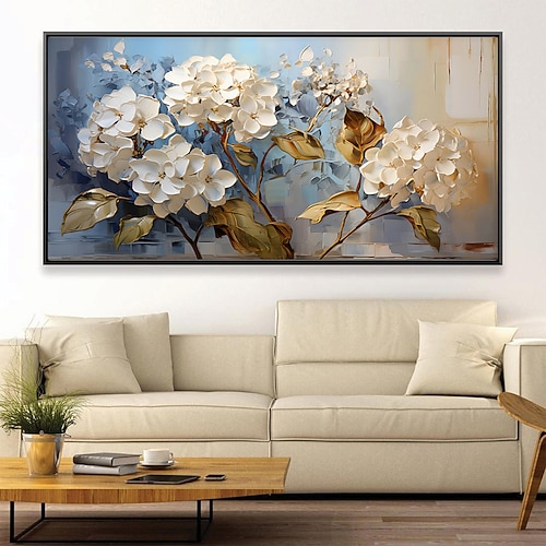 handgemaltes 3D-Blumen-Ölgemälde mit Struktur, Wandkunst, abstrakt, rosa-goldene Blumen, Gemälde auf Leinwand, Blumengemälde, Wanddekoration für Wohnzimmer, Wandkunst, Frühlingsdekoration Image