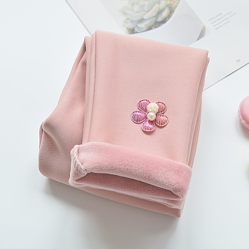 Baby Mädchen Gamaschen Blumen Kuschelig Outdoor Baumwolle 3-7 Jahre Herbst Schwarz Rosa Marineblau Image