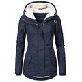 Damen Parka Strasse Normal Freizeitskleidung Herbst Winter Lang Mantel Lose Alltag Sport Jacken Langarm Volltonfarbe Reißverschluss Tasche Purpur Rosa Wein / Daunenjacken Parkas / Wasserdicht