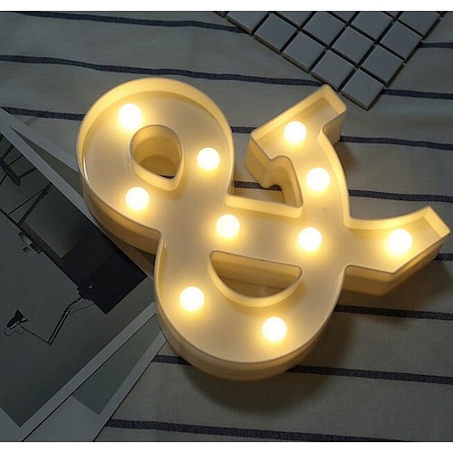 LED Nachtlicht/Nachtlampe LED Brief Lichter Zeichen 26 Buchstaben Alphabet leuchten Buchstaben Zeichen für Nachtlicht Hochzeit Geburtstagsparty batteriebetriebene Weihnachtslampe Home Bar Dekoration Image