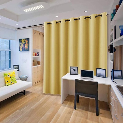 Verdunkelungsvorhänge Bauernhaus Ösen/Ösenvorhänge für Wohnzimmer, Schlafzimmer, Schiebetür, Vorhänge, Küche, Balkon, Fensterbehandlungen, wärmeisoliert Image