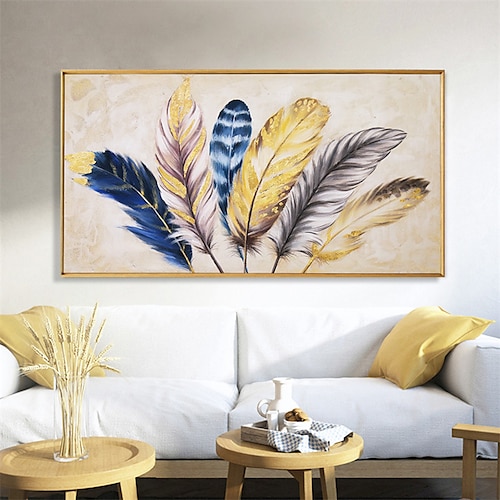 handgefertigtes handgemaltes Ölgemälde Wandkunst moderne abstrakte Feder Stillleben Landschaft Heimdekoration Dekor gerollte Leinwand kein Rahmen ungedehnt Image