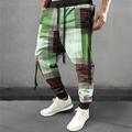 Plaid Geometrie Brautkleider schlicht Herren 3D-Druck Jogginghose Trainingshose Jogginghose Jogger Hosen Hose Outdoor Strasse Casual Polyester Gelb Rot Grün S M L Mittlere Taillenlinie Elastizität