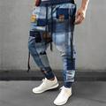 Plaid Geometrie Brautkleider schlicht Herren 3D-Druck Jogginghose Trainingshose Jogginghose Jogger Hosen Hose Outdoor Strasse Casual Polyester Marineblau Königliches Blau Blau S M L Mittlere