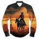 Cowboy westlicher Stil Herren Hemd Cowboy-Shirt Outdoor Strasse Casual Herbst Winter Umlegekragen Langarm Orange S M L Hemd