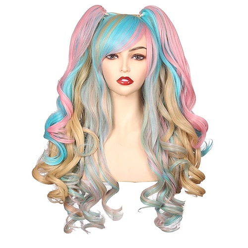 Karnevalsperücke 2026 Blond Rosa Rot Lockig Lang Synthetische Festivalperücke Karneval Parade Cosplay-Kostümfrisur für Damen Image
