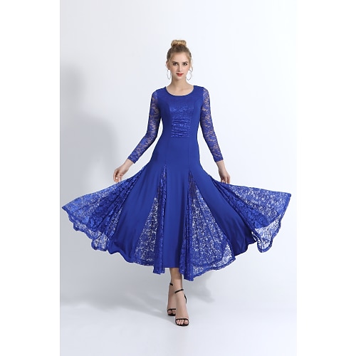 Für den Ballsaal Tanzbekleidung Kleid Spitze Damen Ausbildung Leistung Langarm Normal Spitze Milchfieber Image