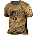 Easter The Armor Of God Mens Graphic Shirt Cross Blue 3D For Against Devil 'S Scheme Devil'S Denim Unisex Tee Distressed Letter Templar Prints Crew Neck Red Put On