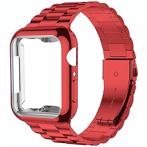 Gliederarmband Kompatibel mit Apple Watch Armband mit Fall Metallverschluss Schnalle Edelstahl Ersatzarmband für 38mm 40mm 41mm 42mm 44mm 45mm 49mm iwatch Series Ultra 8 7 6 SE 5 4 3 2 1 Image