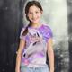 Kinder Mädchen T-Shirt T-Shirt Kurzarm Pferd Einhorn Regenbogen 3D-Druck Grafik Tierdruck Regenbogen Kinder Tops Sommer aktiv süß kausal 2-13 Jahre