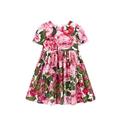 Sommer Kinder Prinzessin kurze Ärmel Kleid süße Mädchen Kleidung Robe Enfant Fille Kind Party Mädchen Kleider elegant