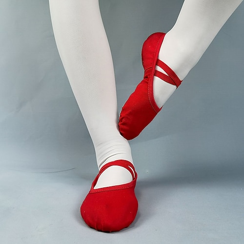 Damen Ballettschuhe in zartem Rosa – bequeme Tanzschuhe mit elastischen Riemen für Ballett, Tanzkurse Auftritte Image