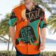 Herren Hemd Hawaiihemd Sommerhemd Grafik-Drucke Musik Gitarre Jazz Umlegekragen Gelb Blau Purpur Orange Braun Strasse Casual Kurze Ärmel Button-Down Bedruckt Bekleidung Tropisch Sport Strassenmode