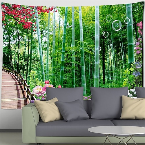 Landschaft Wald Sonnenschein hängende Wandteppich Wandkunst große Wandteppich Wanddekor Fotografie Hintergrund Decke Vorhang Zuhause Schlafzimmer Wohnzimmer Dekoration Wandtuch XXL Natur Image