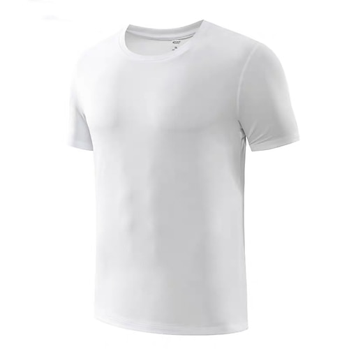 Herren T Shirt Feuchtigkeitsableitende Hemden Kurzarm Rundhalsausschnitt Frühling Sommer Einfach Mode Designer Lässig Klassicher Stil Straße Ferien Strand Schwarz Weiß Staubiges Blau Top T-Shirt Image