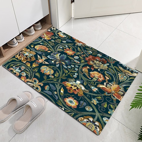 Blumen-Fußmatte, Fußmatten, waschbare Teppiche, Küchenmatte, rutschfester, ölbeständiger Teppich, Innen- und Außenmatte, Schlafzimmerdekoration, Badezimmermatte, Eingangsteppich, inspiriert von Image