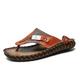 Herren Sandalen Hausschuhe Flip-Flops Ledersandalen Flip Flops Klassisch Brautkleider schlicht Outdoor Täglich PU Halbschuhe Schwarz Braun Sommer Frühling