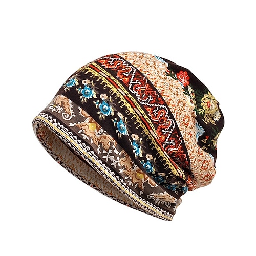Herren Beanie-Mütze und Schal-Set Weinrot Schwarz Acrylfasern Strick Zwei Verwendungsmöglichkeiten Sport und Freizeit Brautkleider schlicht Outdoor Heim Täglich Blumen / Pflanzen Elasthan Lässig Image