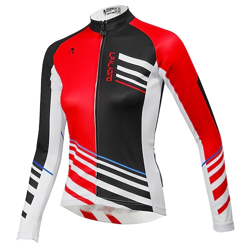Damen Radtrikot Gemustert Charakter Langarm Fahhrad Trikot Oberteil mit 3 Gesäßtaschen Mountainbike MTB Straßenradsport nahtlos 3D-Polster Schnelltrocknend Anatomisches Design Sport Blau Gelb Rosa Image