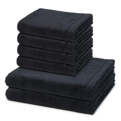 Cawö Lifestyle 6-teilig Handtuch-Set Schwarz Image