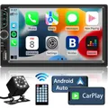 Autoradio doppio Din compatibile con Apple Carplay e Android Auto autoradio Touch Screen HD da 7