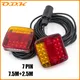 1Set 7 Spille Traino Posteriore Fanale posteriore 12V 24V 10m 26 LED Rimorchio Universale Freno di Arresto Lampada Numero di Licenza targa Riflettore Impermeabile