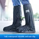 Copriscarpe per stivali da pioggia riutilizzabili Unisex copriscarpe alti impermeabili neri per