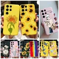 Per Samsung Galaxy S24 Ultra Case S24 Plus Sunflower Girl Painted custodia morbida in Silicone per