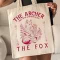 Una volta su un cuore spezzato The Archer And The Fox Pattern Tote Bag borsa A tracolla pieghevole