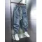 Jeans da uomo moda Casual Jogger Harem Denim pantaloni Hip Hop elastico in vita lettera stampa jeans