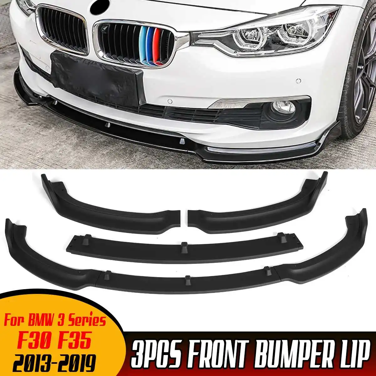 F30 F35 ABS Auto Paraurti Anteriore Splitter Lip Spoiler Diffusore Protezione Della Copertura Del Corpo Kit Per BMW Serie 3 F30 F35 2016-2019