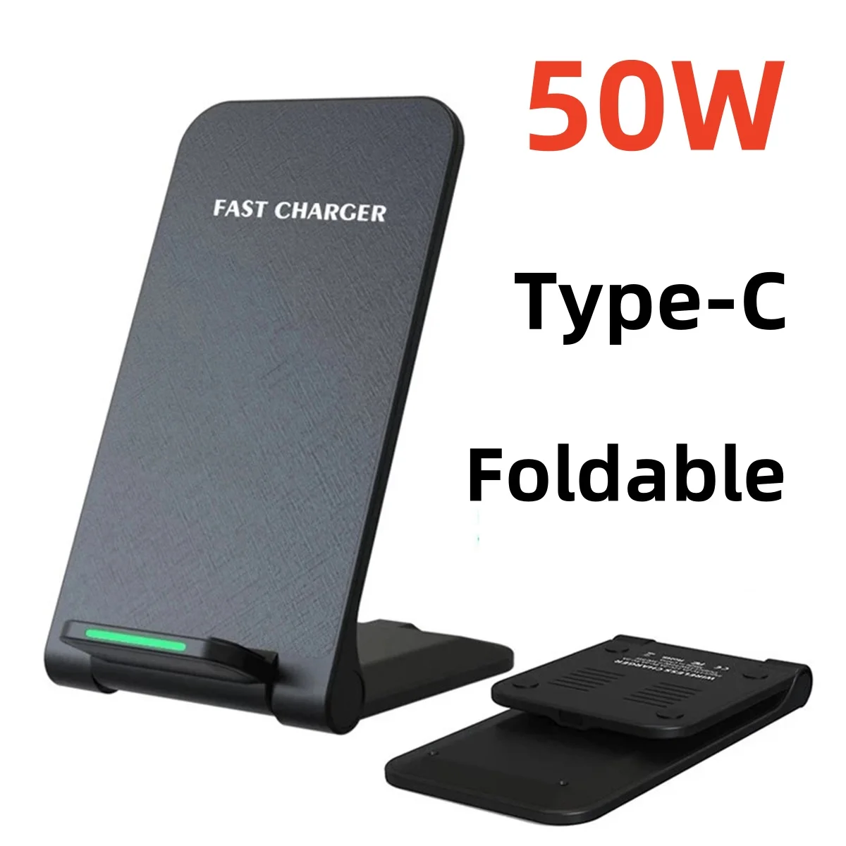 Supporto per caricabatterie wireless pieghevole da 50 W per iPhone 16 15 14 13 12 11XS Samsung S22 S20 S10 Supporto per telefono stazione di ricarica rapida Xiaomi