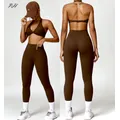 2 pezzi Yoga Set Nude Feeling Workout Set donna tuta palestra Push Up Fitness Running Workout