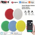 ZigBee Button Scene Switch collegamento intelligente Smart Switch automazione alimentata a batteria dispositivo Zigbee Tuya Smart Life APP Control