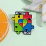 Citazioni autistiche smalto Pin Care autismo Mom Kids Rainbow Puzzle Pieces spilla distintivo con