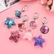 Star Powder Moving Liquid Key Ring Fantasy keychain Glitter Quicksand Star Keychain Car Key Pendant