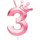 Number3 Happy Birthday Cake Candles Number Birthday Candles 3DDiamond for Birthday Party Wedding