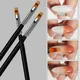 1Pc Professional Soft Gradient Nail Brush Silver Black Drawing Painting Nylon Hair Ombre Brush DIY