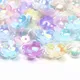 Acrylic Beads Gradient Color Flower Beads Cap Four Petal Flower Acrylic Spacer Beads For Jewelry