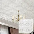 1-10Pcs 35*35cm 3D Wall Sticker Stereo Ceiling Panel Roof Decoration Self Adhesive Foam Wallpape