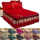 1PC Crystal Velvet Bedspread Plush Lace Bed Skirts Thin Comforter Embroidered Bedding with