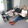 IMBABY Baby Bed Portable Baby Cribs with Diaper Table Baby Nest Double Decker Baby Sleep Cradle