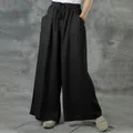 M L XL 2XL pantaloni lunghi a vita alta per abbigliamento donna 2024 estate solido Casual nero