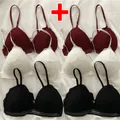 Lace Embroidery Bra Women Sexy Deep V Underwear Floral Brassiere Stretch Seamless Push Up Lingerie