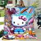 Cute Kawaii Hellos Cat Flannel Blanket Bed Cartoon Throw Soft Cartoon Printed Bedspread Bedspread