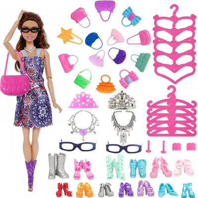 32Pcs/Set&37pcs/Set Barbies Doll Accessories Clothes for Barbie Doll Shoes Bags For Barbie Doll