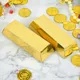 10pcs Gold Bars Gift Box Golden Party Favor Chocolate Gold Coins Foil Treasure Brick Paper Box Party