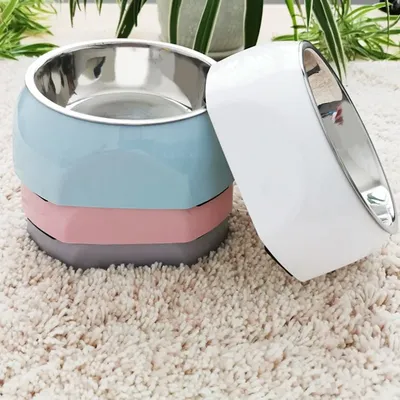 Dog Bowl Pet Stainless Steel Non-Slip Drinking Water Feeding Cat Bowl Pet Bowl Pet Supplies Pet