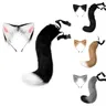 New Fox Cat Ears Headwear Fluffy Animal Ears Headband Ears Hair Hoop Tail Set For Halloween Party