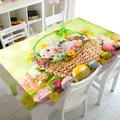 Easter Floral Bunny Egg Decoration Rectangle Tablecloth 3D Printing Tablecloth Kitchen Decoration